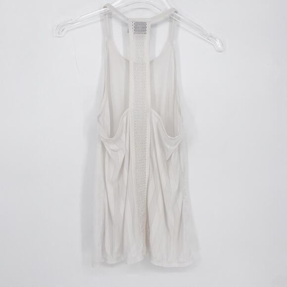 Athleta Kettlebella Small Racerback Workout Top White Mesh Back Gym Workout - Picture 2 of 8